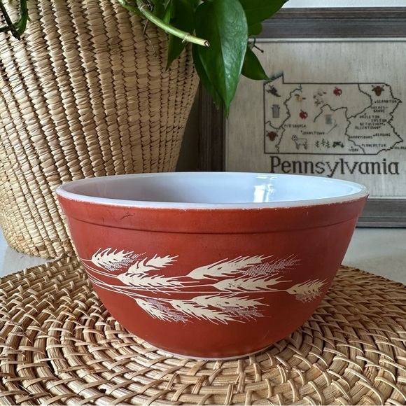 Pyrex Vintage Autumn Harvest Wheat Mixing Bowl 402 - Picture 1 of 9